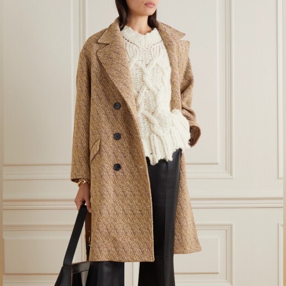 ISABEL MARANT ÉTOILE - Cilika double-breasted herringbone wool-blend coat